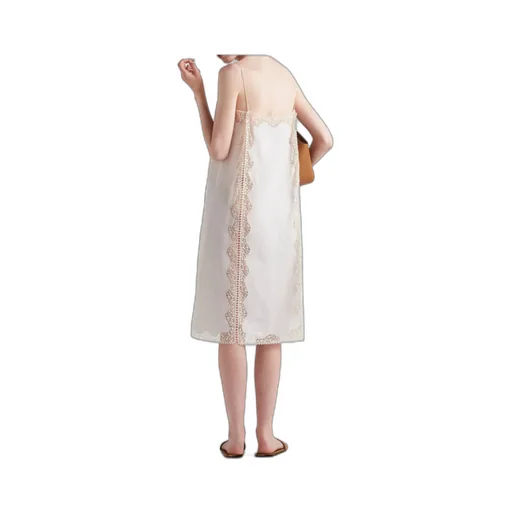 Embroidered, Lace-Trimmed Linen Dress