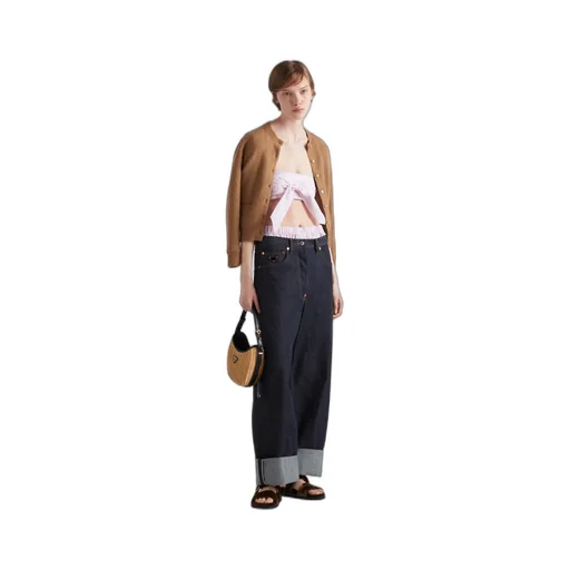 Checked Cotton Bandeau Top