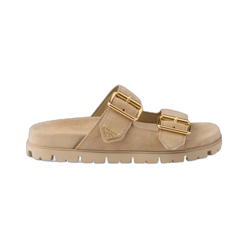 Suede Strap Slides