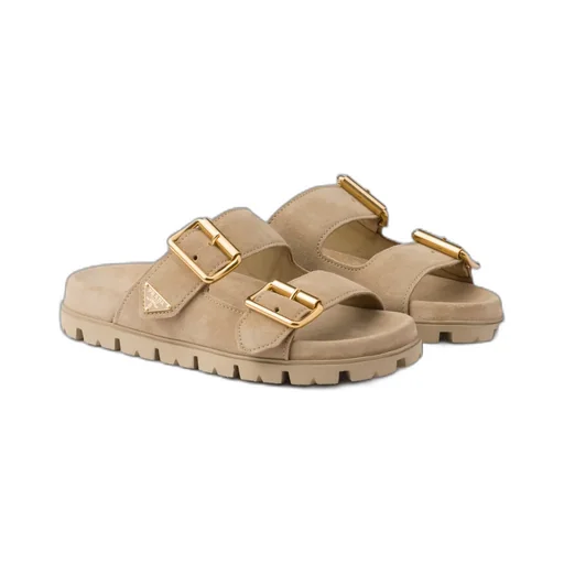 Suede Strap Slides