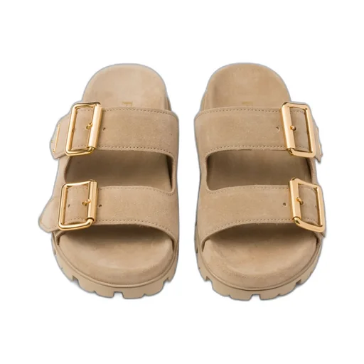 Suede Strap Slides