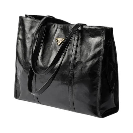 Logo Plaque Drawstring Tote Bag