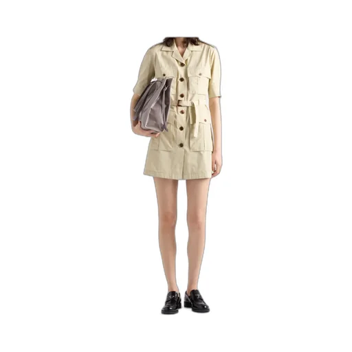 Short-Sleeved Belted Dress