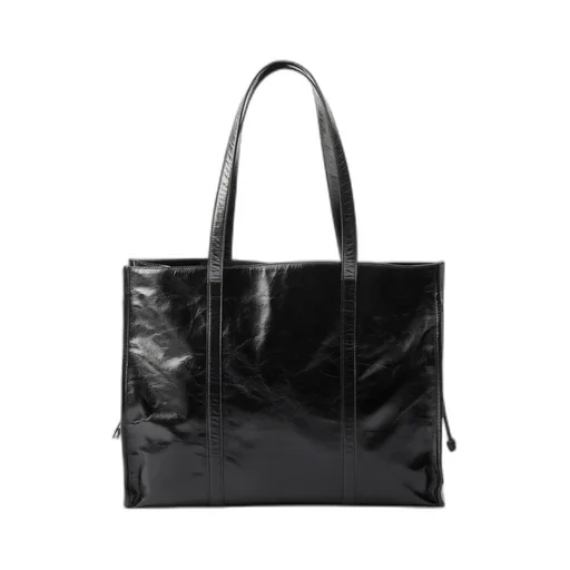Logo Plaque Drawstring Tote Bag