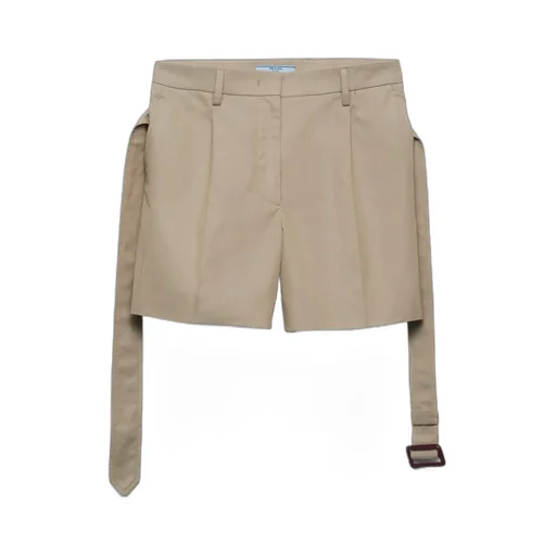 Belted Gabardine Shorts