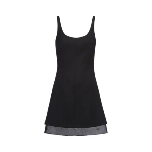 Enamel Triangle-Logo Mini Dress