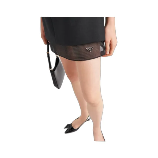 Enamel Triangle-Logo Mini Dress