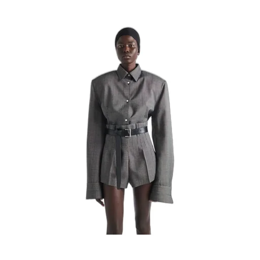 Single-Breasted Pinstripe Wool Jacket