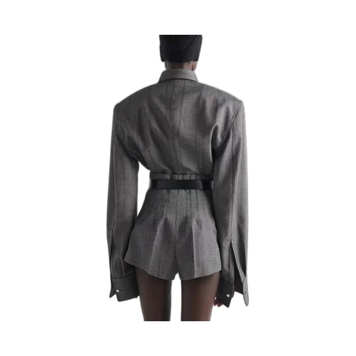Single-Breasted Pinstripe Wool Jacket