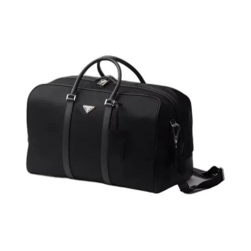 Triangle-Logo Zipped Duffle Bag