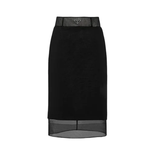 Triangle-Logo Midi Skirt