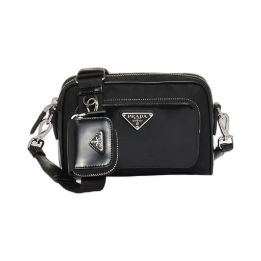 Triangle-Logo Zipped Crossbody Bag