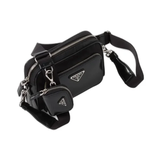 Triangle-Logo Zipped Crossbody Bag