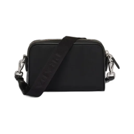 Triangle-Logo Zipped Crossbody Bag