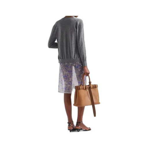 High-Waist Floral-Printed Sheer Pencil Skirt