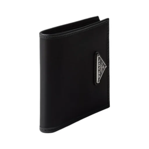 Re-Nylon Logo-Plaque Bi-Fold Wallet