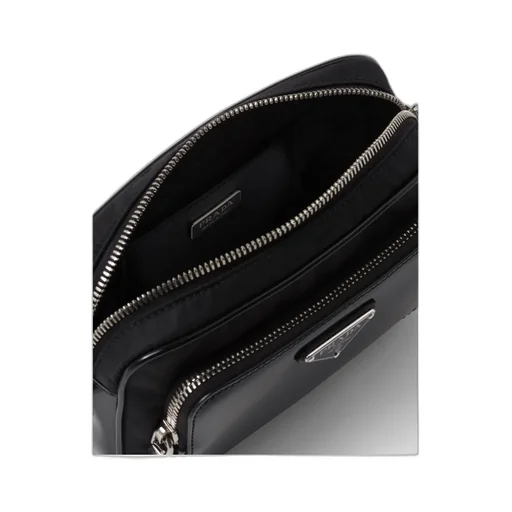 Triangle-Logo Zipped Crossbody Bag