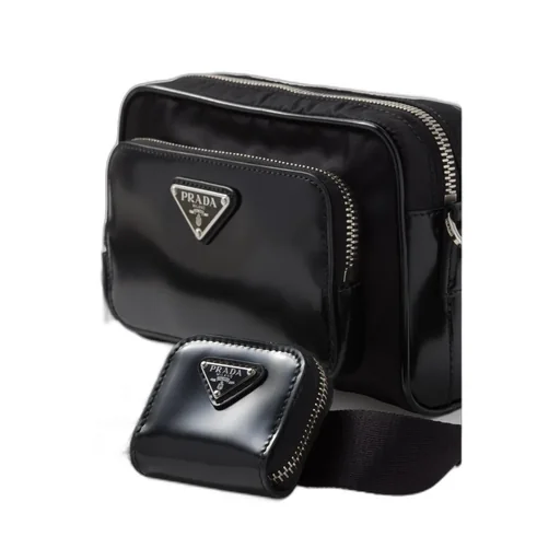 Triangle-Logo Zipped Crossbody Bag