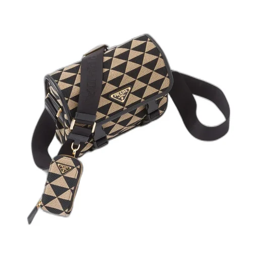 Symbole Embroidered Foldover Top Messenger Bag