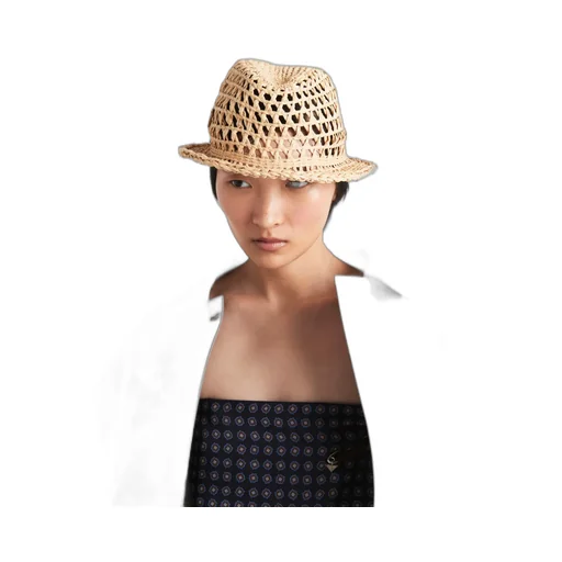 Triangle-Logo Crochet Fedora