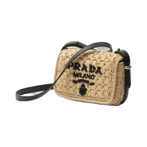 Foldover Top Woven Shoulder Bag