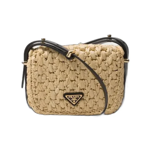Foldover Top Woven Shoulder Bag