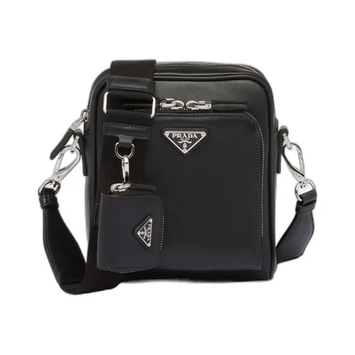 Leather Shoulder Bag With Pouch