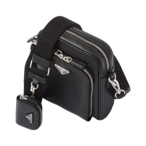 Leather Shoulder Bag With Pouch