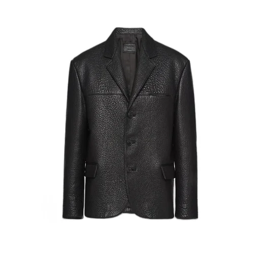 Single-Breasted Leather Jacket
