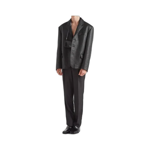 Single-Breasted Leather Jacket