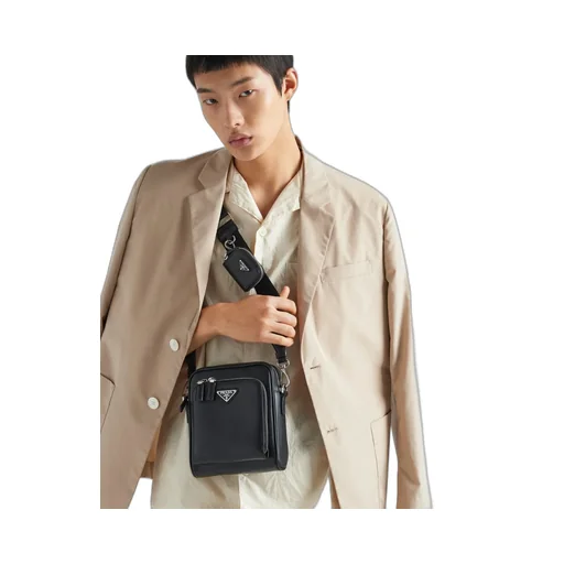 Leather Shoulder Bag With Pouch