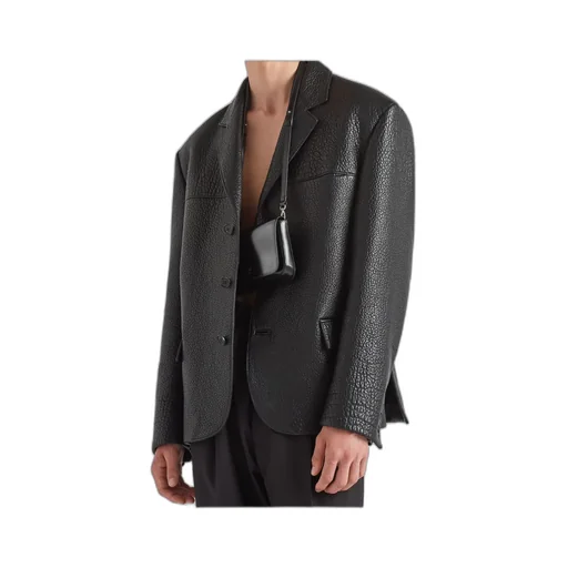 Single-Breasted Leather Jacket