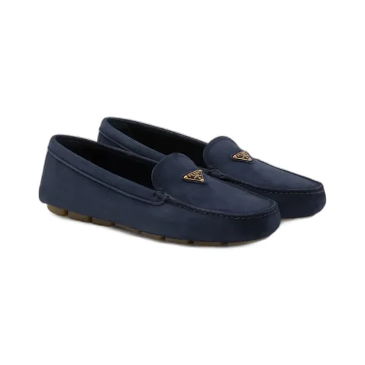 Triangle-Logo Slip-On Driving Loafers