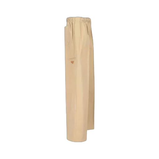 Triangle-Logo Plaque Wide-Leg Pants
