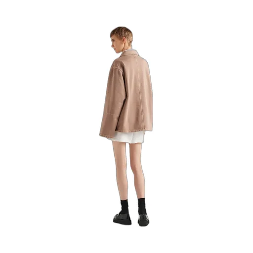 Turtleneck Cotton Fleece Blouson Jacket