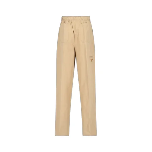 Triangle-Logo Plaque Wide-Leg Pants