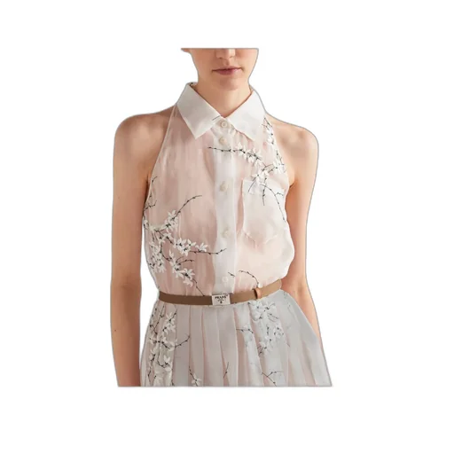 Sleeveless Belted Midi Shirt Dress
