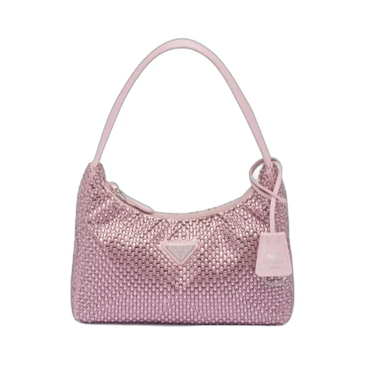 Re-Edition Mini Satin Bag With Crystals