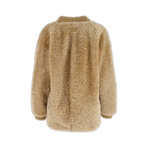 Wool-Blend Shearling Cardigan