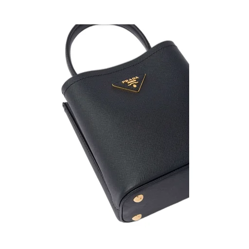 Small Saffiano Leather Prada Panier Bag