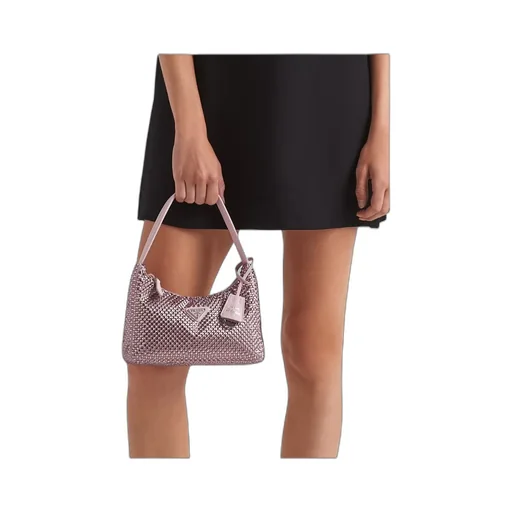 Re-Edition Mini Satin Bag With Crystals