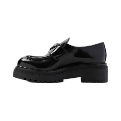 Triangle-Logo Round-Toe Loafers