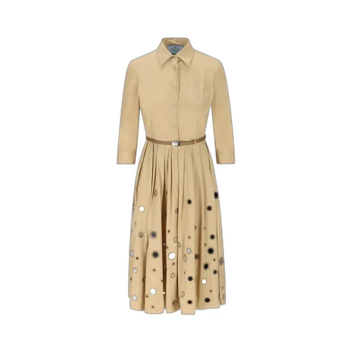 Long-Sleeved Belted Dress