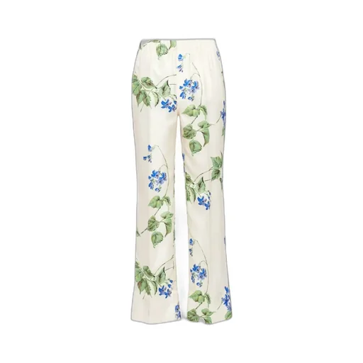 Straight-Leg Floral Printed Trousers