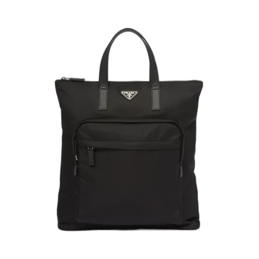 Re-Nylon Logo Plaque Backpack