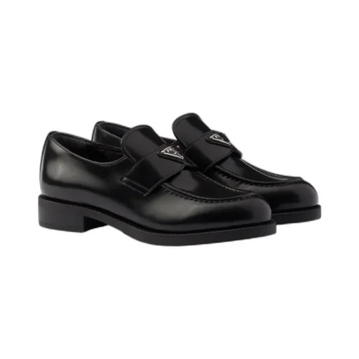 Triangle-Logo Slip-On Loafers