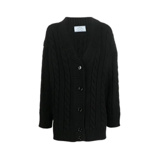 Cable-Knit Button Up Cardigan