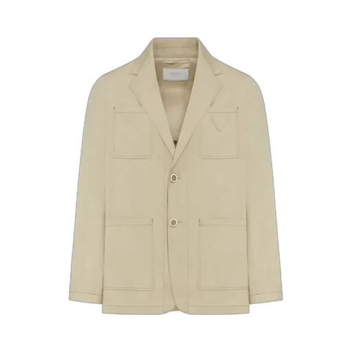 Single-Breasted Cotton Blend Jacket