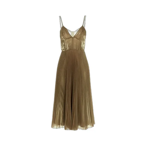 Spaghetti Strap Pleated Midi Dress