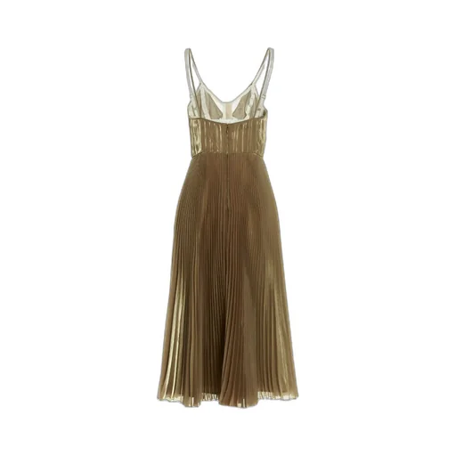 Spaghetti Strap Pleated Midi Dress